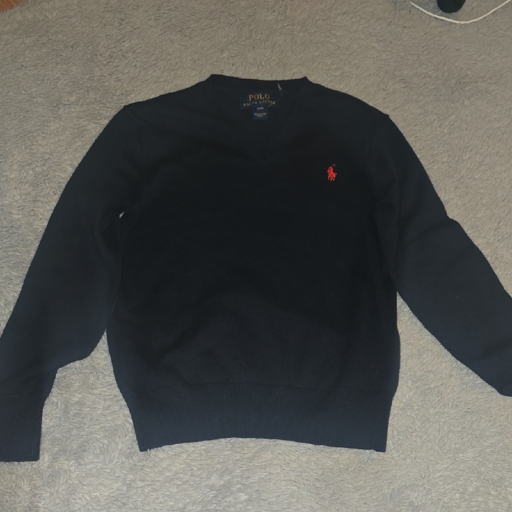 Polo by Ralph Lauren Kids Navy Sweater with Red Logo